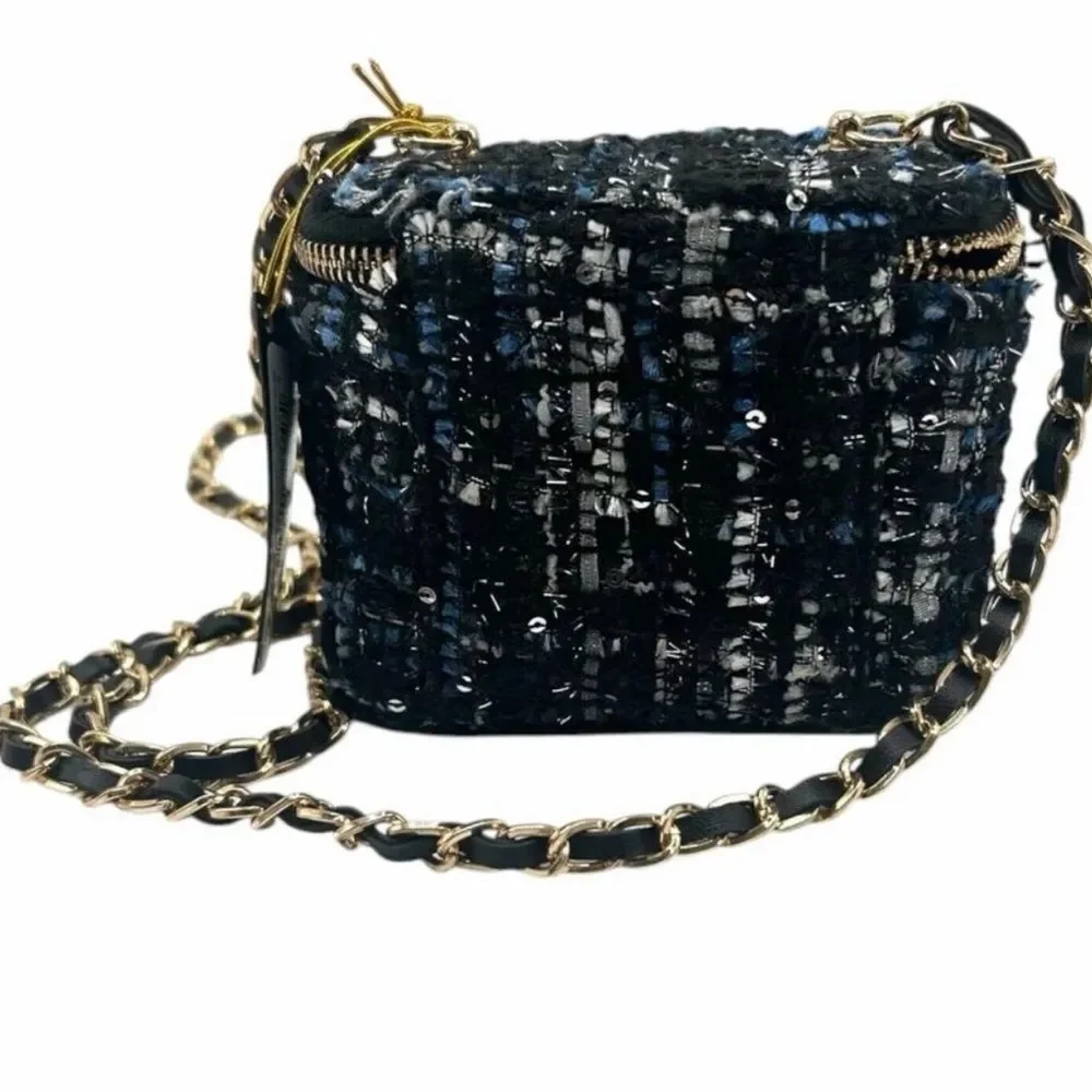 NWT (never opened): Bebe Tweed Crossbody Bag - Picture 2 of 4